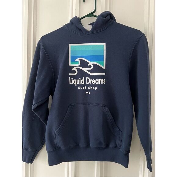 None Other - Girls navy blue liquid dreams surf pullover hoodie sweatshirt L